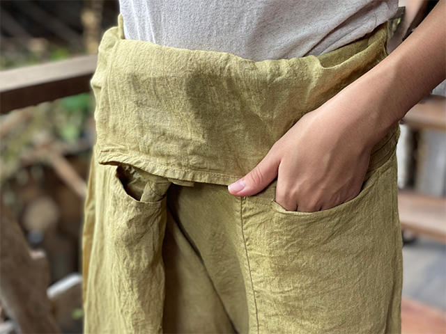 asana HEMP100% タイパンツ・草木染め