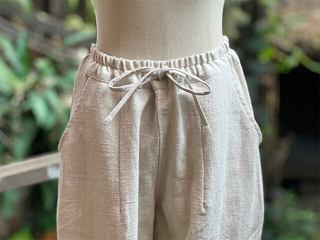 asana HEMP100% ゆったり パンツ・きなり
