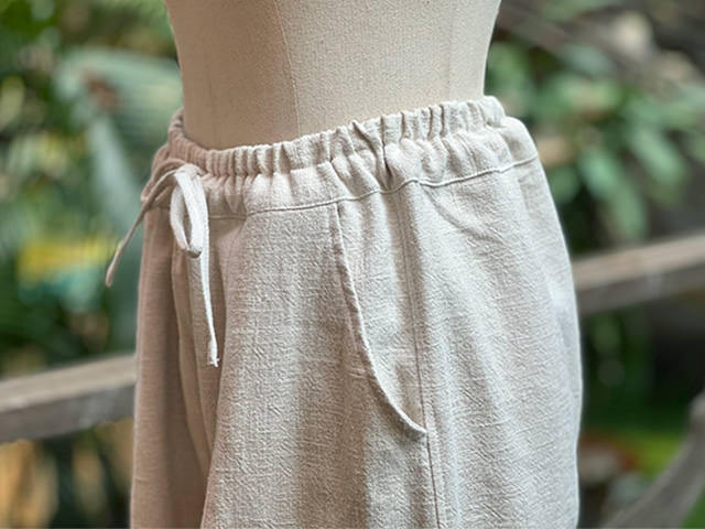 asana HEMP100% ゆったり パンツ・きなり