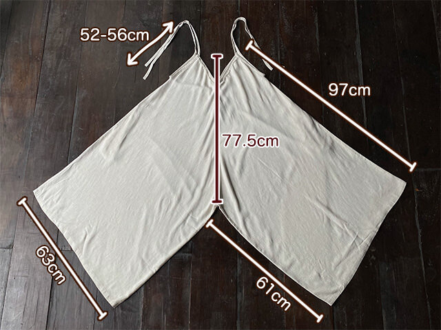 asana HEMP100% テロテロ Vネック オーバーオール・きなり