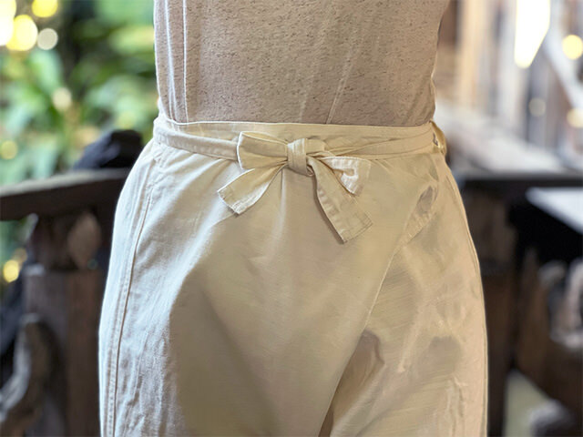 asana HEMP100% デニム風 まつり タイパンツ・きなり