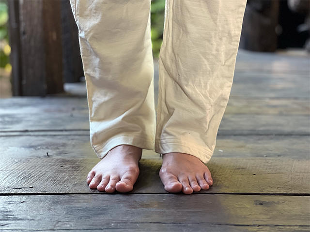 asana HEMP100% デニム風 まつり タイパンツ・きなり