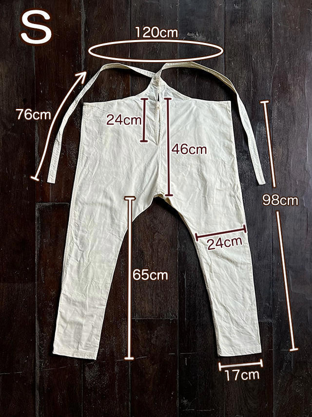 asana HEMP100% デニム風 まつり タイパンツ・きなり