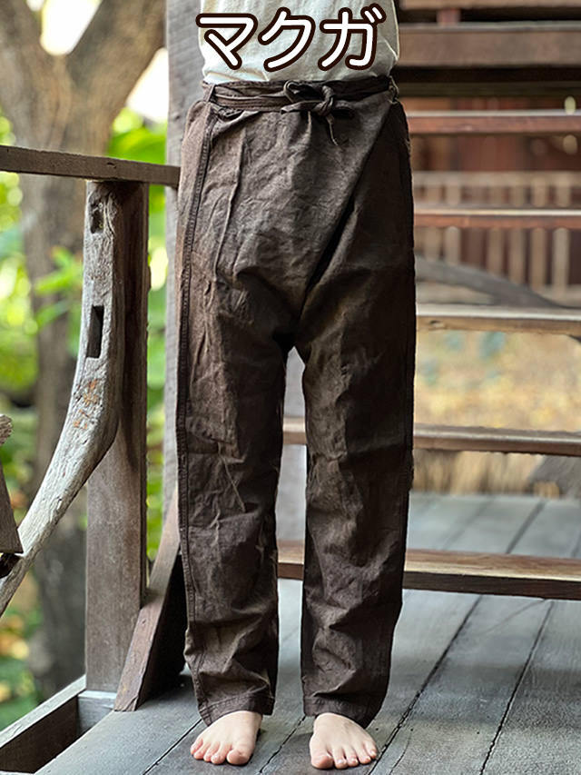 asana HEMP100% デニム風 まつり タイパンツ・草木染め【パヤカ