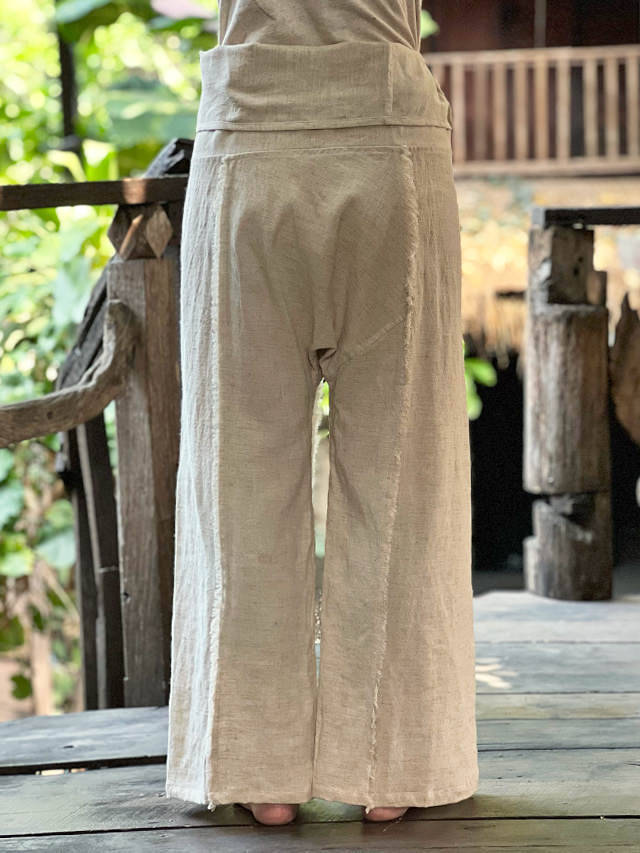 新品 Payaka asana ヘンプ100% フリンジ タイパンツ きなり asana HEMP100% フリンジ タイパンツ・きなり【パヤカ