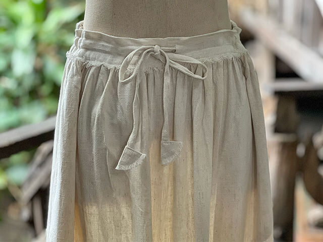 asana HEMP100% テロテロ パンツ スカート・きなり