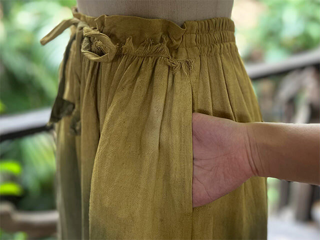 asana HEMP100% テロテロ パンツ スカート・きなり