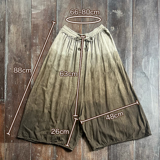 asana HEMP100% テロテロ パンツ スカート・きなり