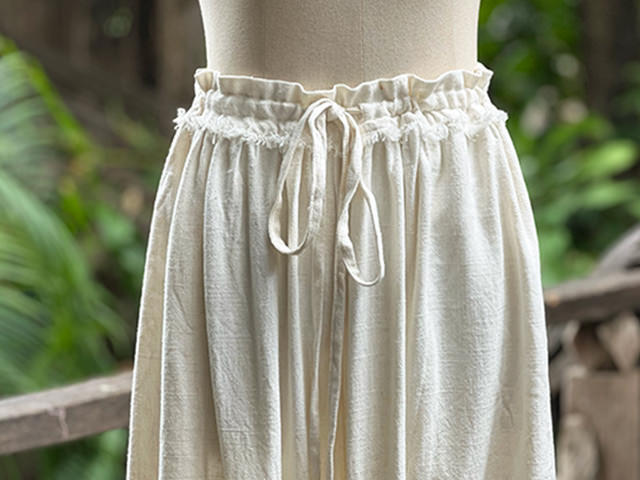 asana HEMP100% テロテロ フレアー パンツ・きなり