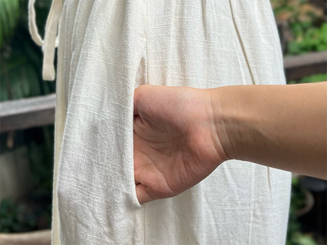 asana HEMP100% テロテロ フレアー パンツ・きなり