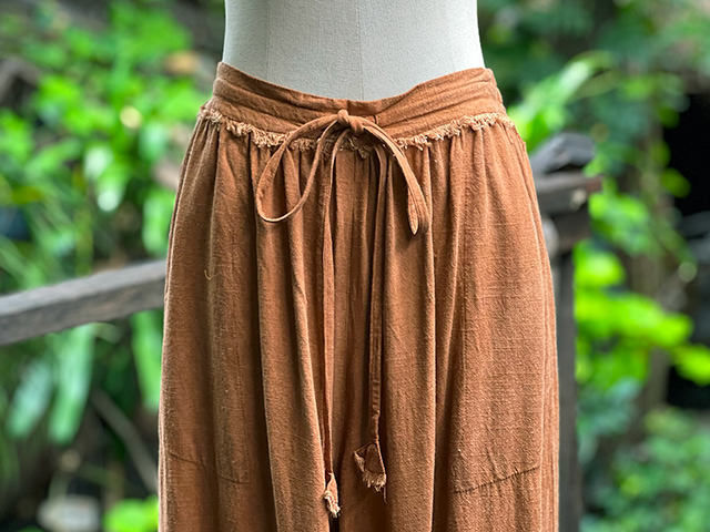 asana HEMP100% テロテロ フレアー パンツ・草木染