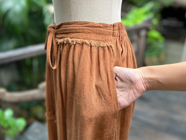 asana HEMP100% テロテロ フレアー パンツ・草木染