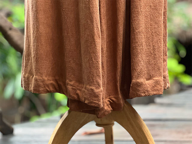 asana HEMP100% テロテロ フレアー パンツ・草木染