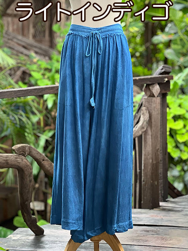 asana HEMP100% テロテロ フレアー パンツ・草木染め【パヤカ