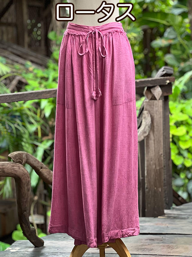 asana HEMP100% テロテロ フレアー パンツ・草木染め【パヤカ