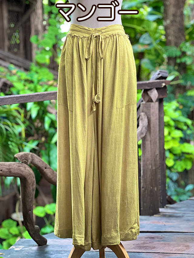 asana HEMP100% テロテロ フレアー パンツ・草木染め【パヤカ