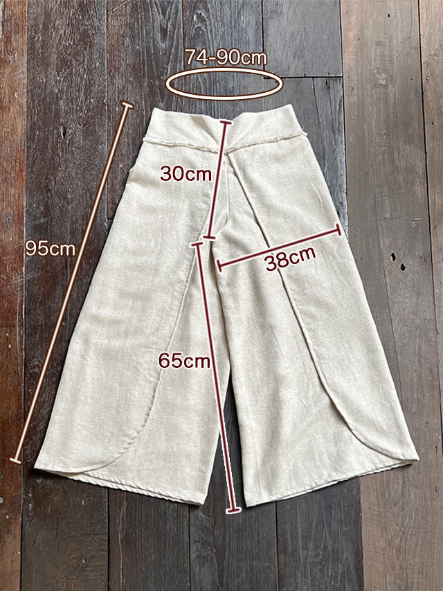 asana HEMP100% 巻きパンツ・きなり