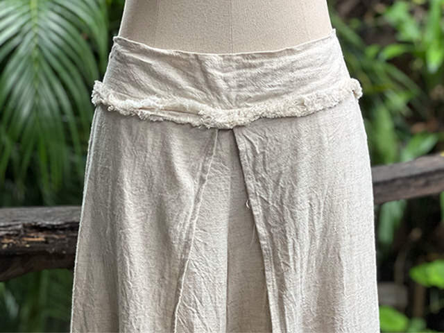 asana HEMP100% 巻きパンツ・きなり