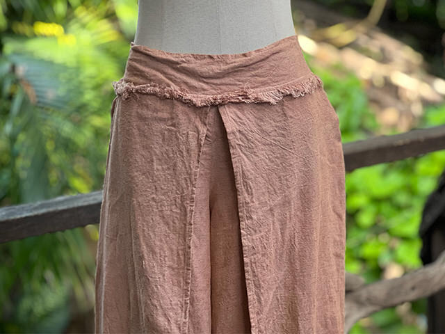 asana HEMP100% 巻きパンツ・草木染め