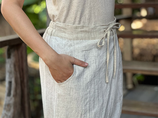 asana HEMP100% イージー パンツ・きなり