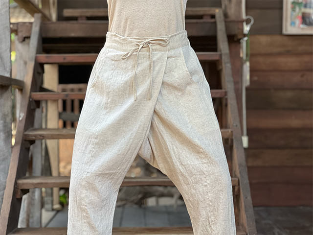 asana HEMP100% イージー パンツ・きなり