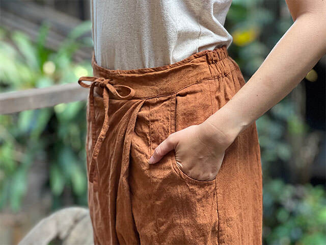 asana HEMP100% イージー パンツ・草木染め