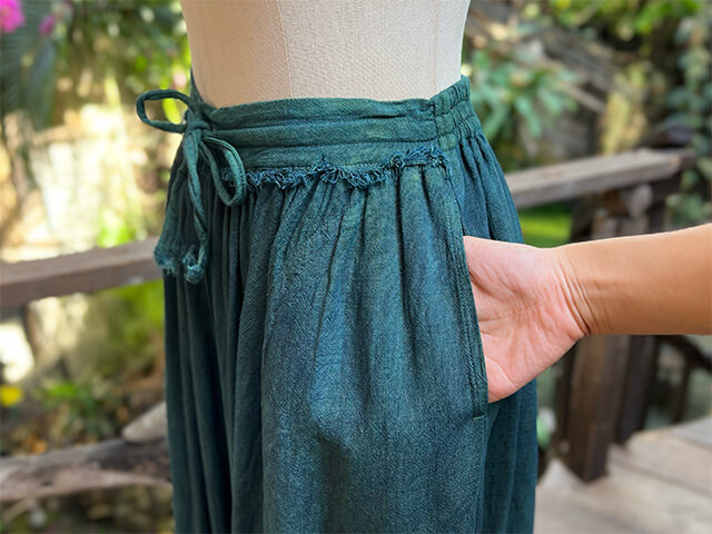 asana HEMP100% テロテロ パンツ スカート・きなり