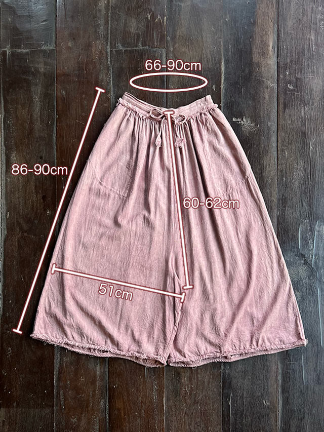 asana HEMP100% テロテロ パンツ スカート・きなり