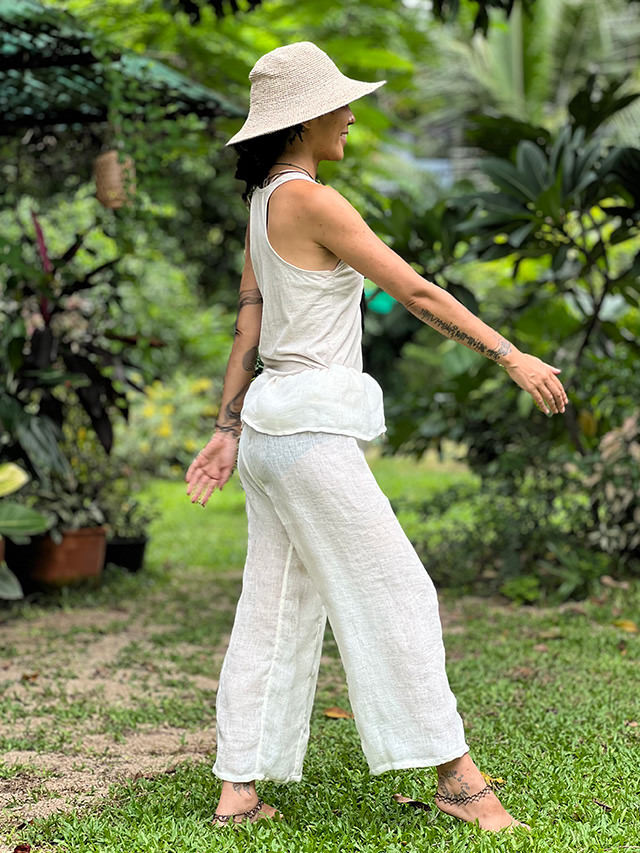 土日限定値下げ　payaka HEMP100% タイパンツ　きなり asana HEMP100% ふわふわ ガーゼ タイパンツ・きなり【パヤカ