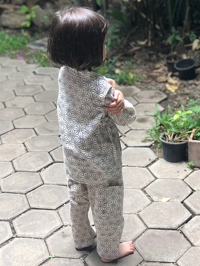 asana KIDS 麻柄プリント 甚平 パンツ【パヤカ オンラインショップ】