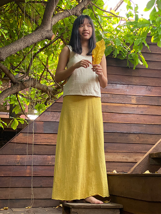 asana ヘンプコットン ロング スカート・草木染め【パヤカ オンライン  
