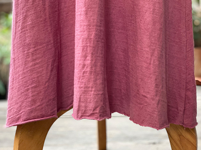 asana ヘンプコットン 厚手 ロング スカート・草木染め