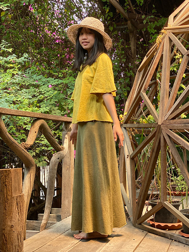 asana ヘンプコットン ロング スカート・草木染め【パヤカ オンライン  