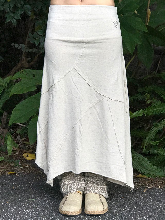 asana ヘンプコットン パッチワーク スカート・きなり【パヤカ