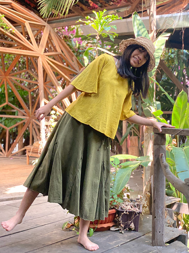 パヤカPayaka asana ヘンプコットンふかふかサイドスリットスカート パヤカPayaka asana ヘンプコットンふかふかサイドスリット