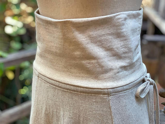 asana ヘンプコットン 厚手 ロング フレアー スカート・きなり