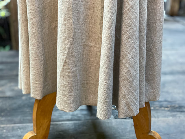 asana ヘンプコットン 厚手 ロング フレアー スカート・きなり