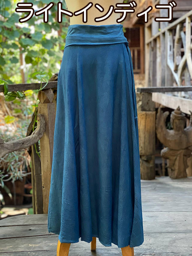 usaato うさとの服 モモンガ パンツ スカート ムササビ 藍染め 絣生地 美品 うさとの服 綿 ムササビパンツ 男女 藍染め 絣 usaato