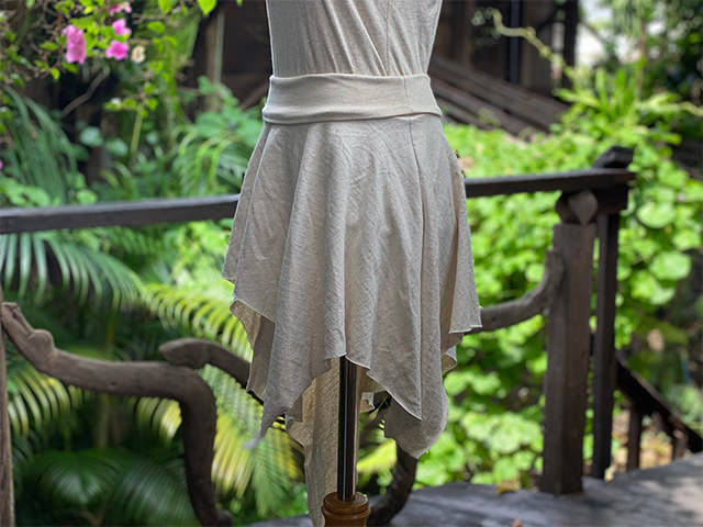 asana ヘンプコットン 厚手 ターザン 2WAY スカート・きなり
