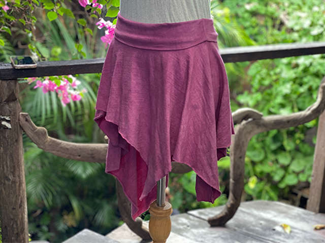 asana ヘンプコットン 厚手 ターザン 2WAY スカート・草木染め