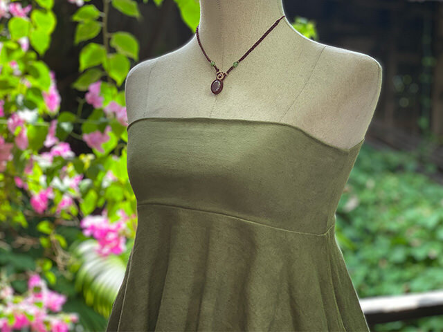 asana ヘンプコットン 厚手 ターザン 2WAY スカート・草木染め