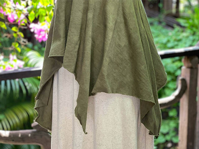 asana ヘンプコットン 厚手 ターザン 2WAY スカート・草木染め
