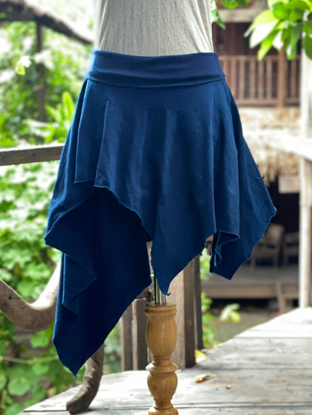 asana ヘンプコットン 厚手 ターザン 2WAY スカート・草木染め【パヤカ