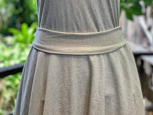 asana ヘンプコットン 厚手 ギザギザ スカート・きなり