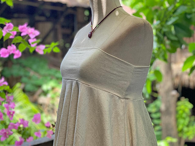 asana ヘンプコットン 厚手 ギザギザ スカート・きなり