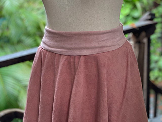 asana ヘンプコットン 厚手 ギザギザ スカート・きなり