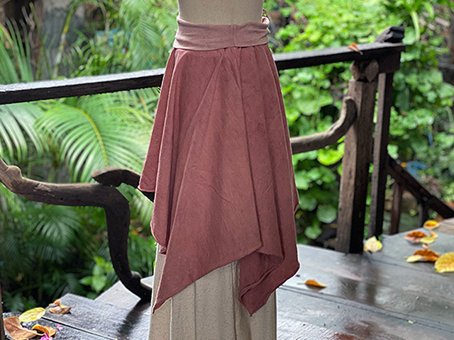 asana ヘンプコットン 厚手 ギザギザ スカート・きなり