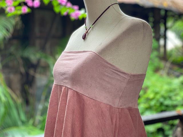 asana ヘンプコットン 厚手 ギザギザ スカート・きなり