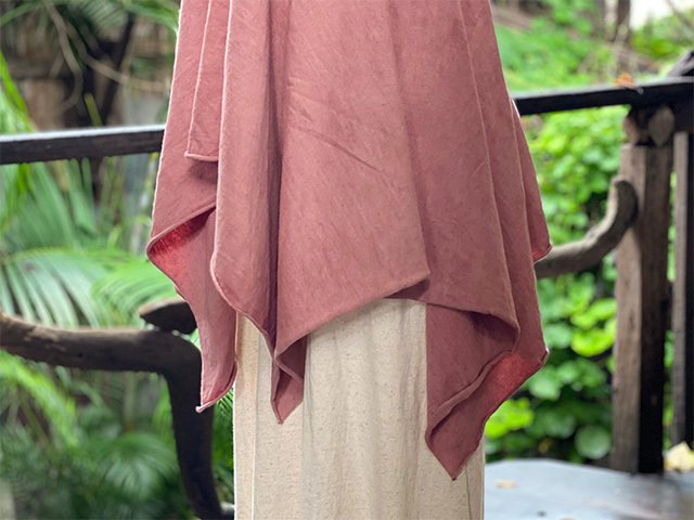 asana ヘンプコットン 厚手 ギザギザ スカート・きなり