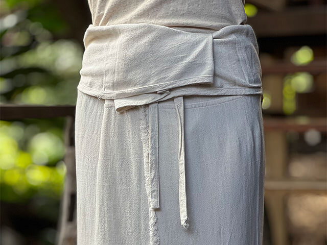 asana HEMP100% テロテロ タイパンツ スカート・きなり